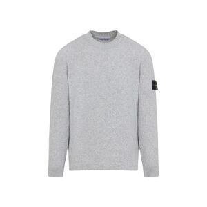 STONE ISLAND Crewneck Sweater with Signature Patch Men GREY Sweaters & Cardigans